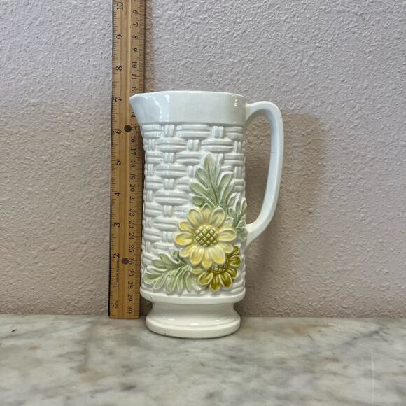 Vintage circa 1970s basketweave pitcher - Picture 8 of 9